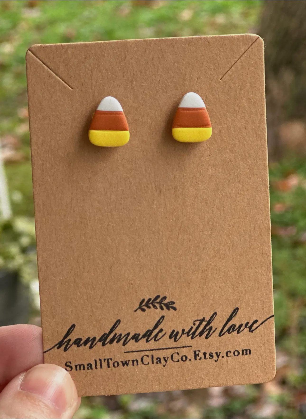 Candy corn dangle or stud