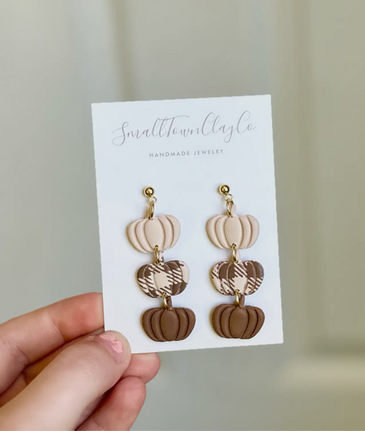 Plaid pumpkin dangle