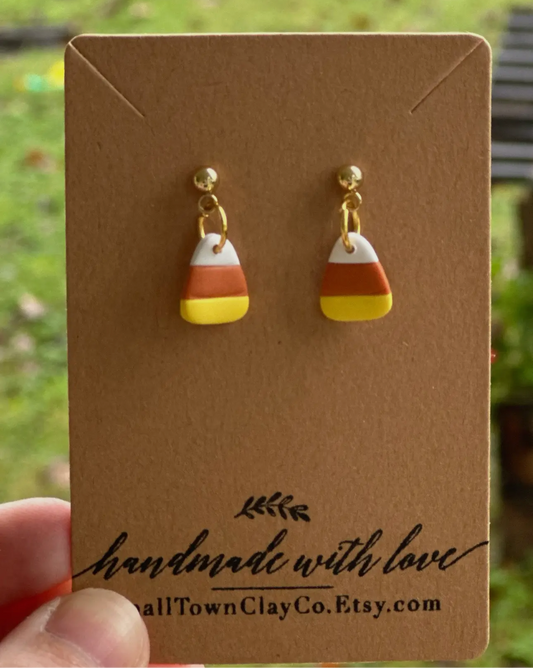 Candy corn dangle or stud
