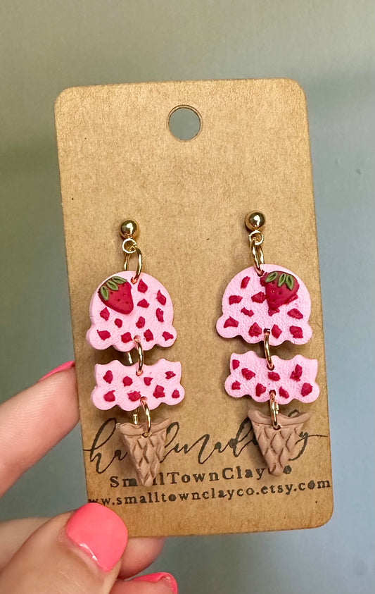 Strawberry ice cream dangle